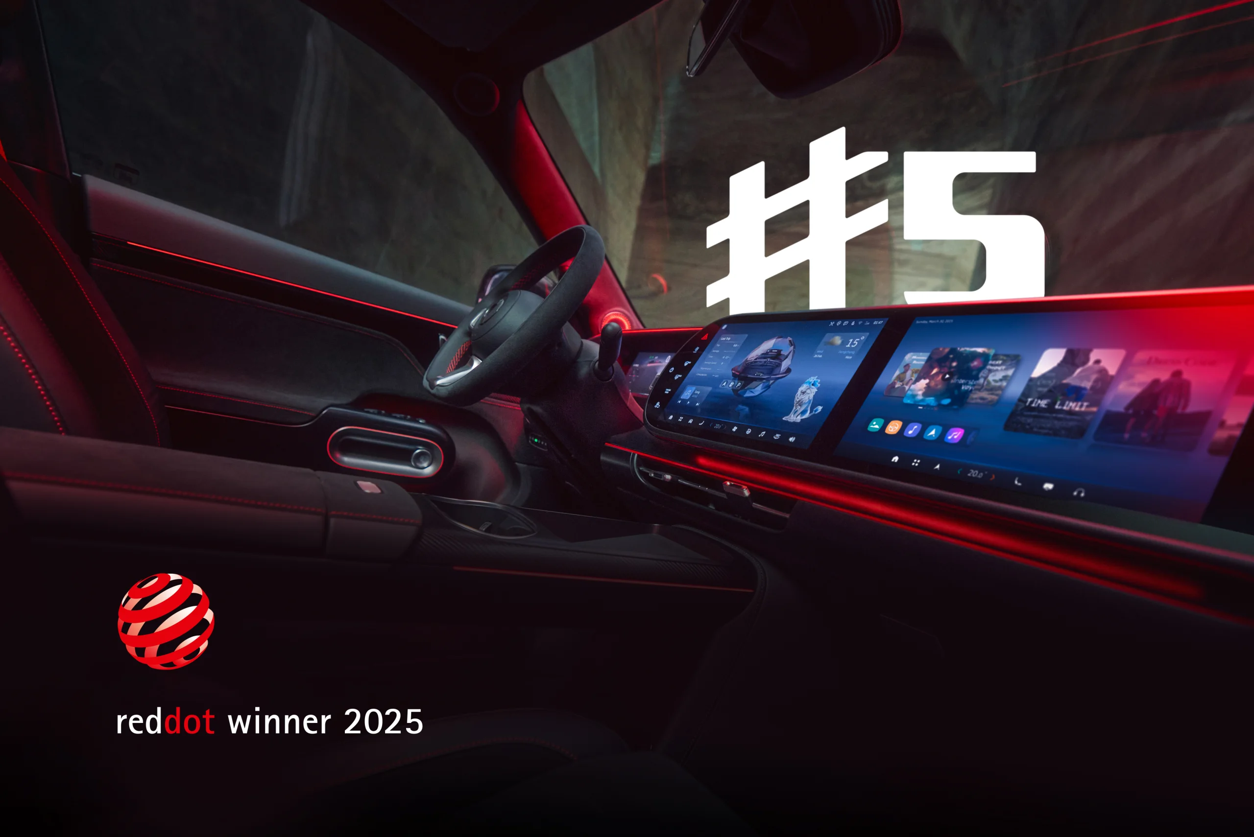 Smart #5 distinguido com o prémio Red Dot pela excelência da sua interface digital